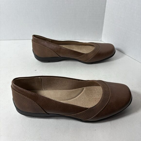 LifeStride Flats Womens Size 8 W Deja Vu Ballet Brown Tan Snake Print A2‎ - Picture 8 of 10